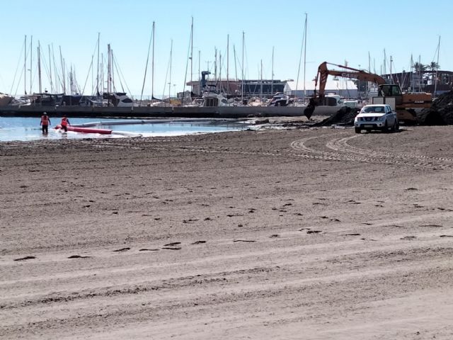 El Ayuntamiento de San Pedro del Pinatar regenera zonas de arena en las playas del Mar Menor