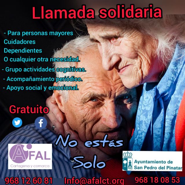 El Ayuntamiento de San Pedro del Pinatar y AFAL, ponen en marcha la 'llamada solidaria'