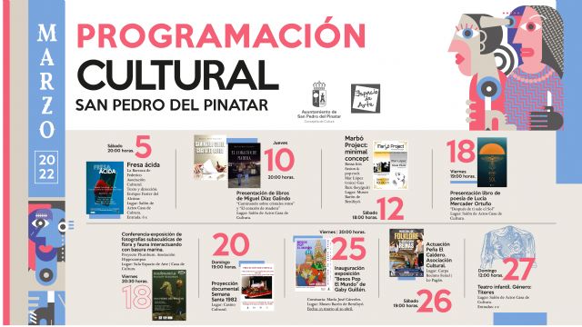 La concejalía de Cultura programa teatro, exposiciones, literatura y música para disfrutar en marzo