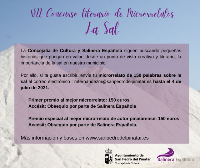 Cultura y Salinera Española convocan una nueva edición del concurso de microrrelatos La Sal