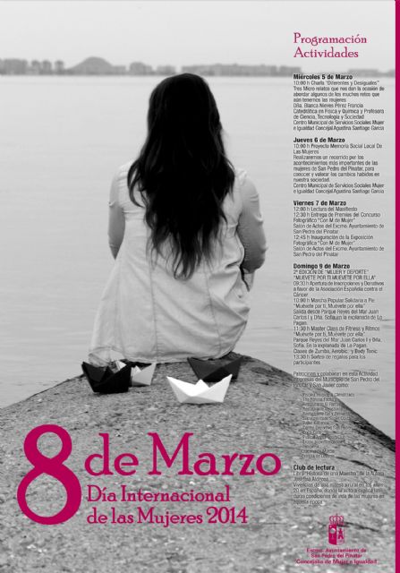 San Pedro del Pinatar anima a la participación de las mujeres en los actos conmemorativos del 8 de marzo