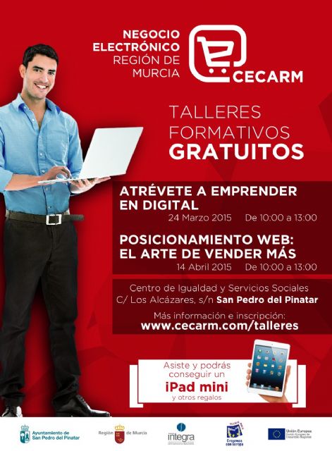 Los talleres gratuitos CECARM sobre marketing online y negocio electrónico arrancan en San Pedro del Pinatar