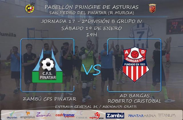 Zambú CFS Pinatar busca su décimo partido consecutivo sin perder, este sábado contra la AD Bargas