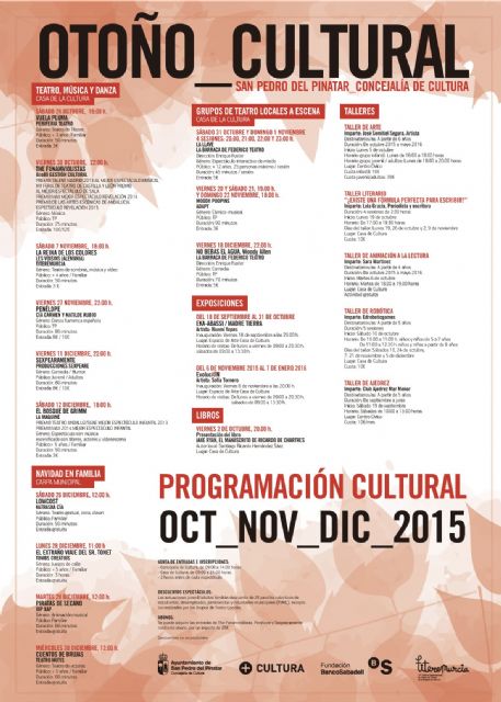 San Pedro del Pinatar ofrece decenas de actividades y espectáculos en la agenda cultural para el otoño