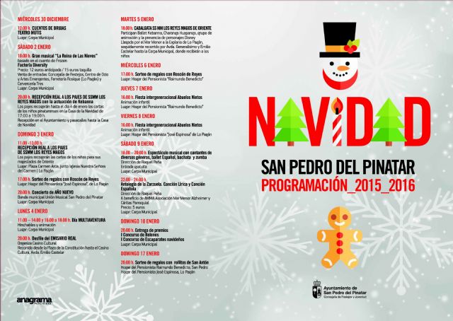 Más de cincuenta actividades para disfrutar de la Navidad en San Pedro del Pinatar