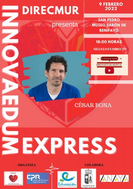 César Bona ofrecerá una ponencia en San Pedro del Pinatar dentro del ciclo Innovaedum Express
