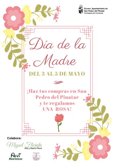 Los comercios de San Pedro del Pinatar reparten más de 3.000 rosas por el Día de la Madre