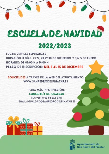 El Ayuntamiento organiza una Escuela de Navidad para favorecer la conciliación