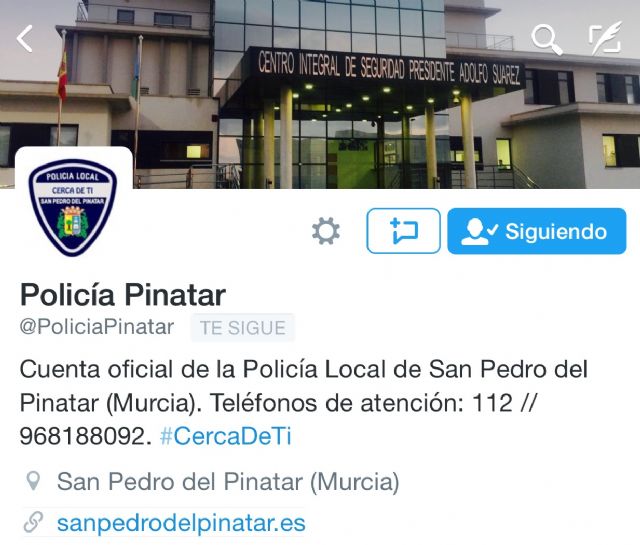 La Policía Local de San Pedro, ahora en Twitter
