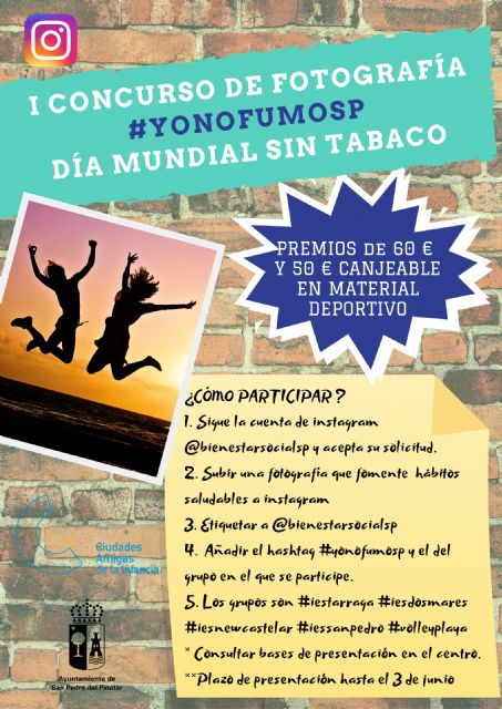 Bienestar Social convoca un concurso de fotografía entre los jóvenes con motivo del Día Mundial sin Tabaco