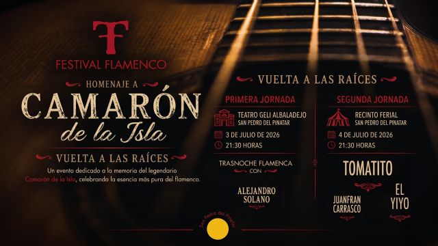 El Festival de Flamenco de San Pedro del Pinatar contará con la leyenda viva de la guitarra, Tomatito