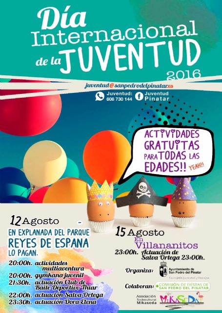 San Pedro del Pinatar celebra el día de la Juventud con diversas actividades