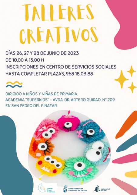 Bienestar Social programa talleres creativos del 26 al 28 de junio para favorecer la conciliación