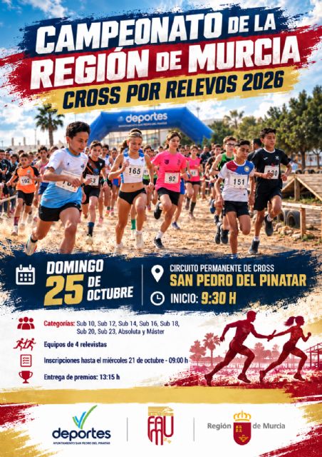 San Pedro del Pinatar, sede del Regional de Cross por Relevos el próximo domingo