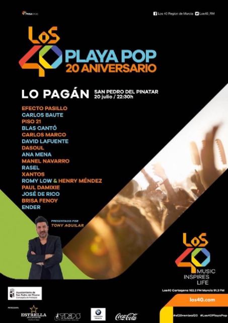 Los 40 Playa Pop celebra su 20 cumpleaños con artistas como Carlos Baute, Efecto Pasillo y Dasoul