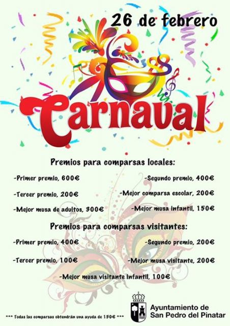 El Carnaval de San Pedro del Pinatar premiará las mejores comparsas y Musas