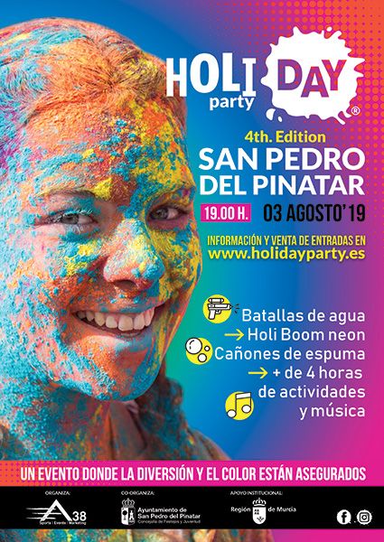 La fiesta de colores Holi Day Party vuelve este verano a San Pedro del Pinatar