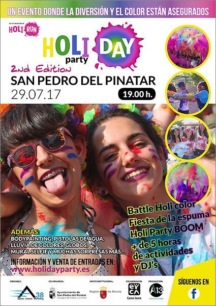La fiesta del color Holi Day Party regresa el sábado a San Pedro del Pinatar